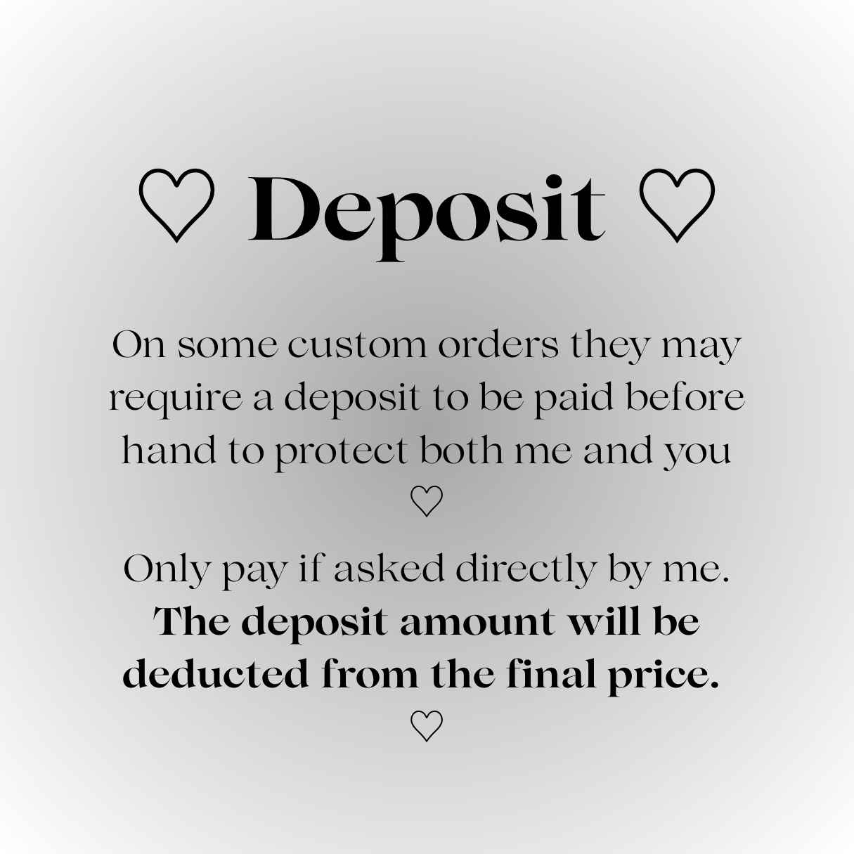 Custom Order Deposit