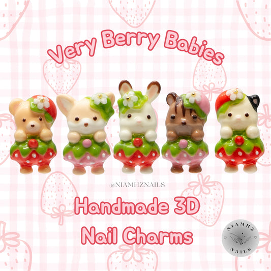 Very Berry Babies - 3D nail charms