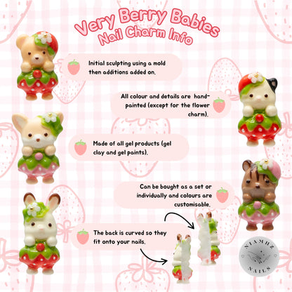 Very Berry Babies - 3D nail charms