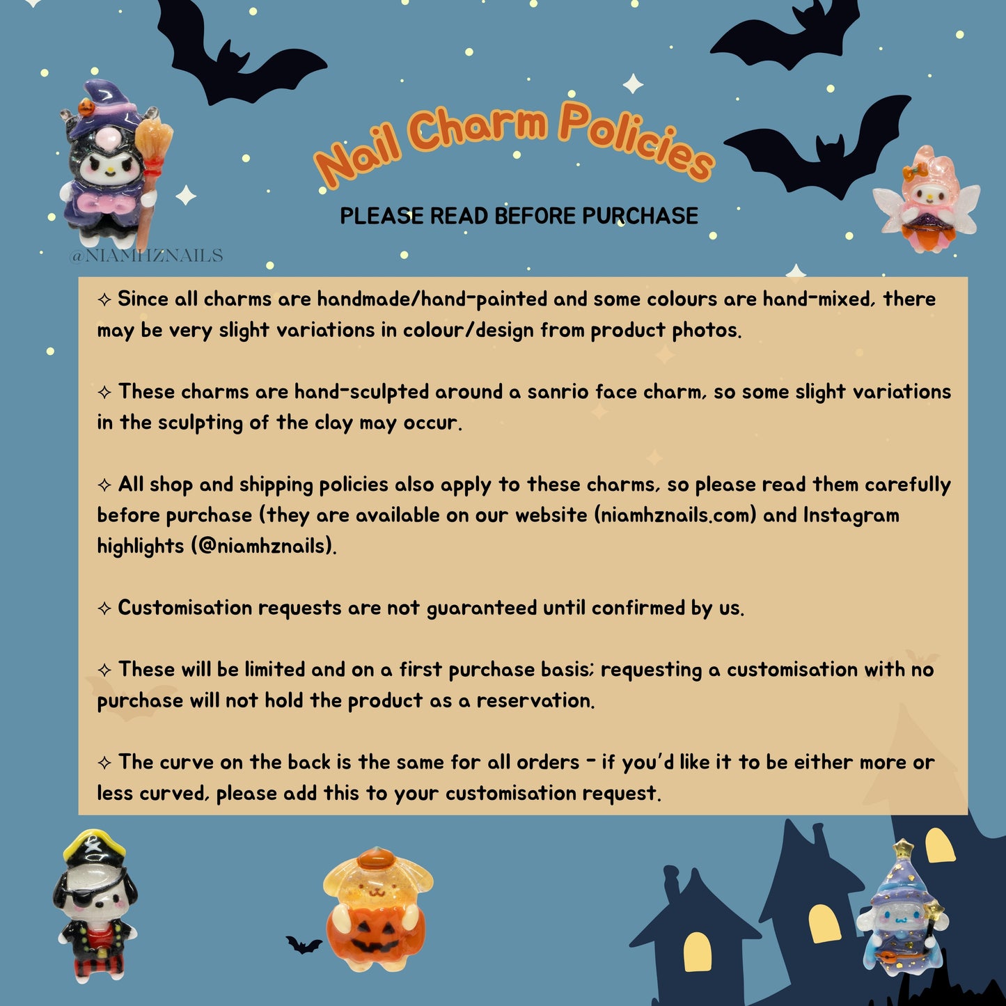 Spooky Sanrio - 3D nail charms